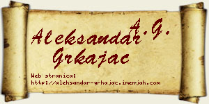 Aleksandar Grkajac vizit kartica